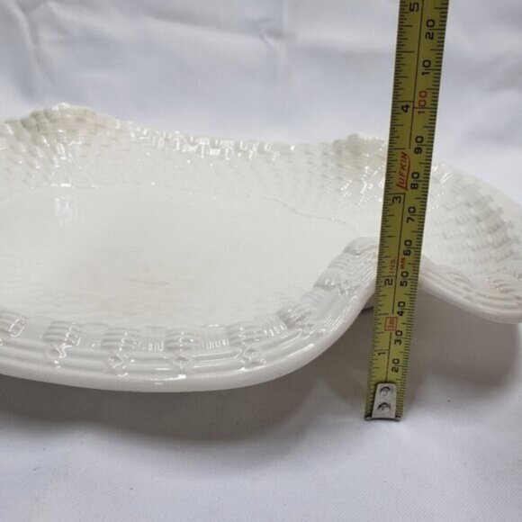 Vintage Spode Imperial Serving Platter Basket Weave Quatrefoil Ivory - Picture 15 of 16